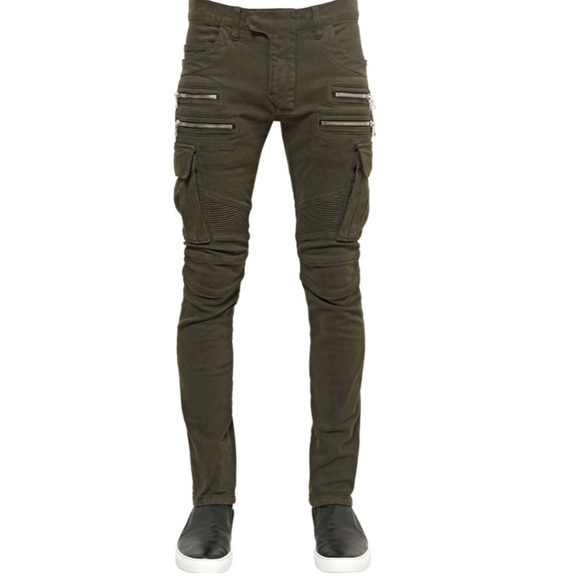 Balmain Other - Balmain Slim Twill Denim Biker Jeans